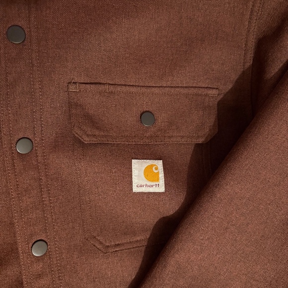 Carhartt Fleece Lined Rain Defender Shirt Jacket Mens Medium - Picture 2 of 6